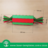 Template for laser cut of Christmas Cracker Box