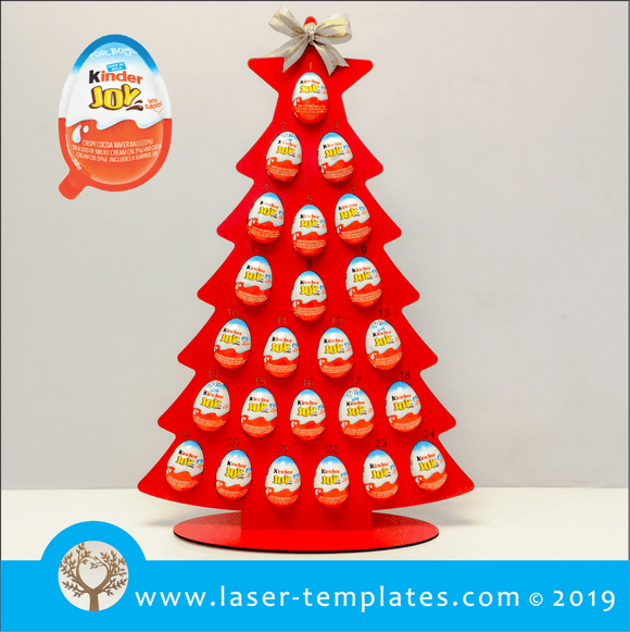 Laser cut template for Christmas Kinder Joy Egg Advent Calendar