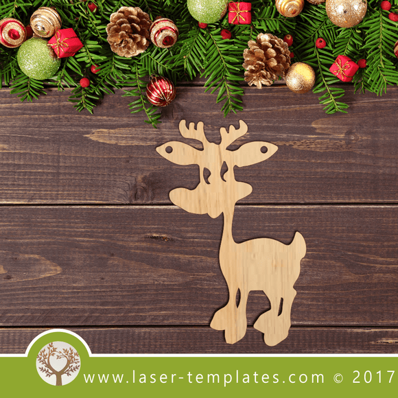 Laser Cut Christmas Reindeer Template, Download Laser Ready Vectors.