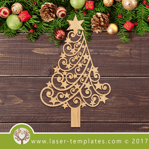 Laser cut Christmas Star Tree Template
