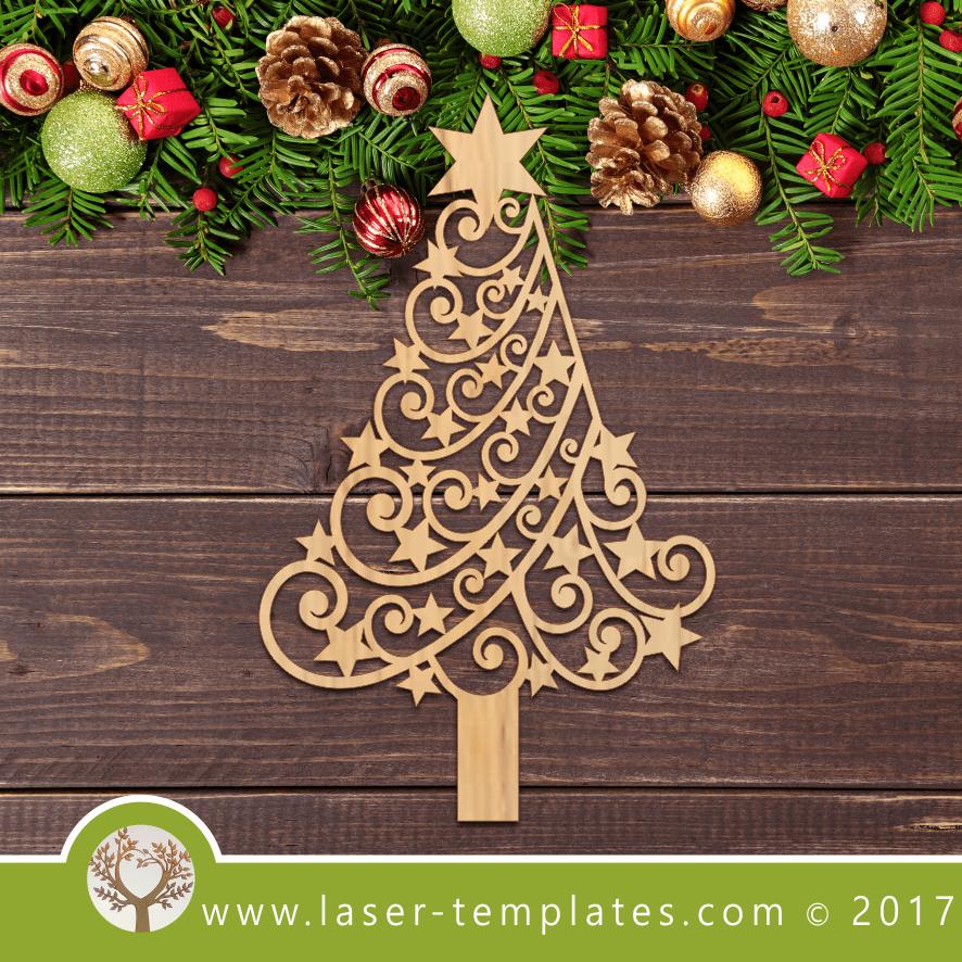 Laser cut Christmas Star Tree Template – Laser Ready Templates