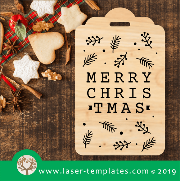 Laser cut template for Christmas Tag 1