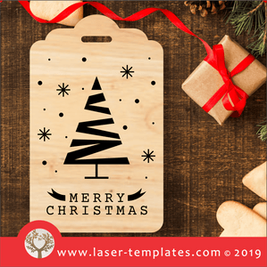 Laser cut template for Christmas Tag 2
