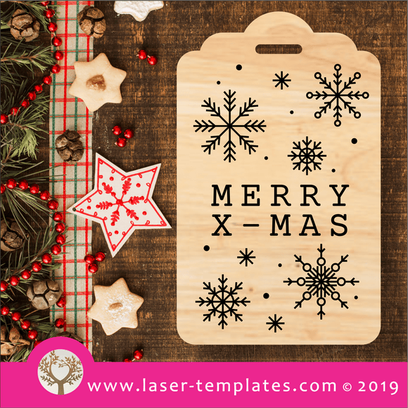 Laser cut template for Christmas Tag 3