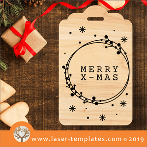 Laser cut template for Christmas Tag 5