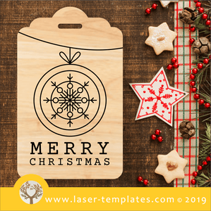 Laser cut template for Christmas Tag 6