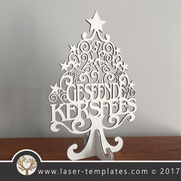 Christmas Tree Geseende Kersfees Afrikaans laser cut templates.
