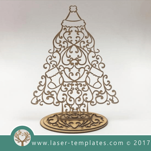 Christmas Laser cut tree template. Online 3d vector design download free patterns every day. Christmas Tree with Hat.