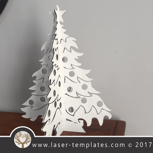 Christmas Tree with holes laser cut template, download vector designs