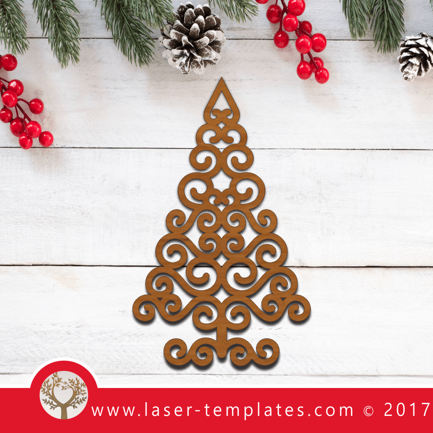 Laser cut template Christmas Twirl Tree – Laser Ready Templates