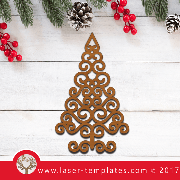 Laser cut template Christmas Twirl Tree