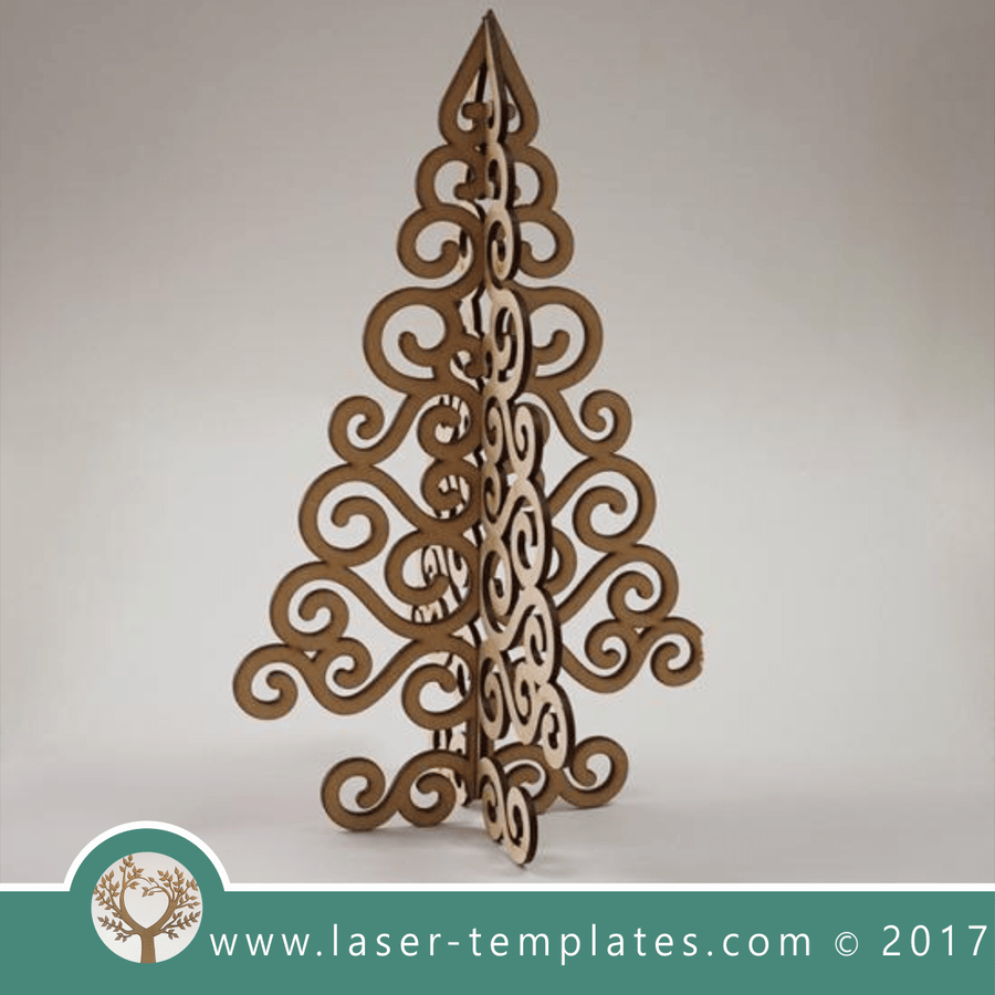 Christmas Laser cut tree template. Online 3d vector design download ...