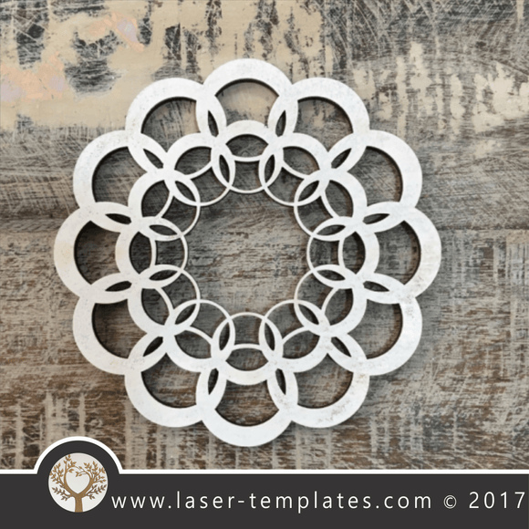 Laser cut coaster template. Circle design, free Vector patterns every day. circle flower