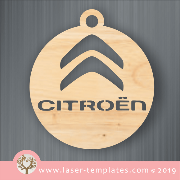 Laser cut template for Citroen Key Ring