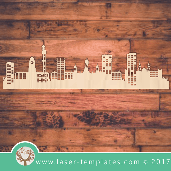 City Skyline laser cut template, download vector designs.