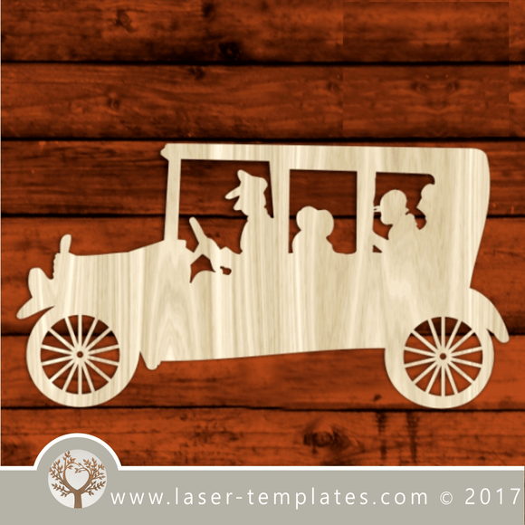 Classic car laser cut template, pattern, design. Free vector download every day. Classic Car lll