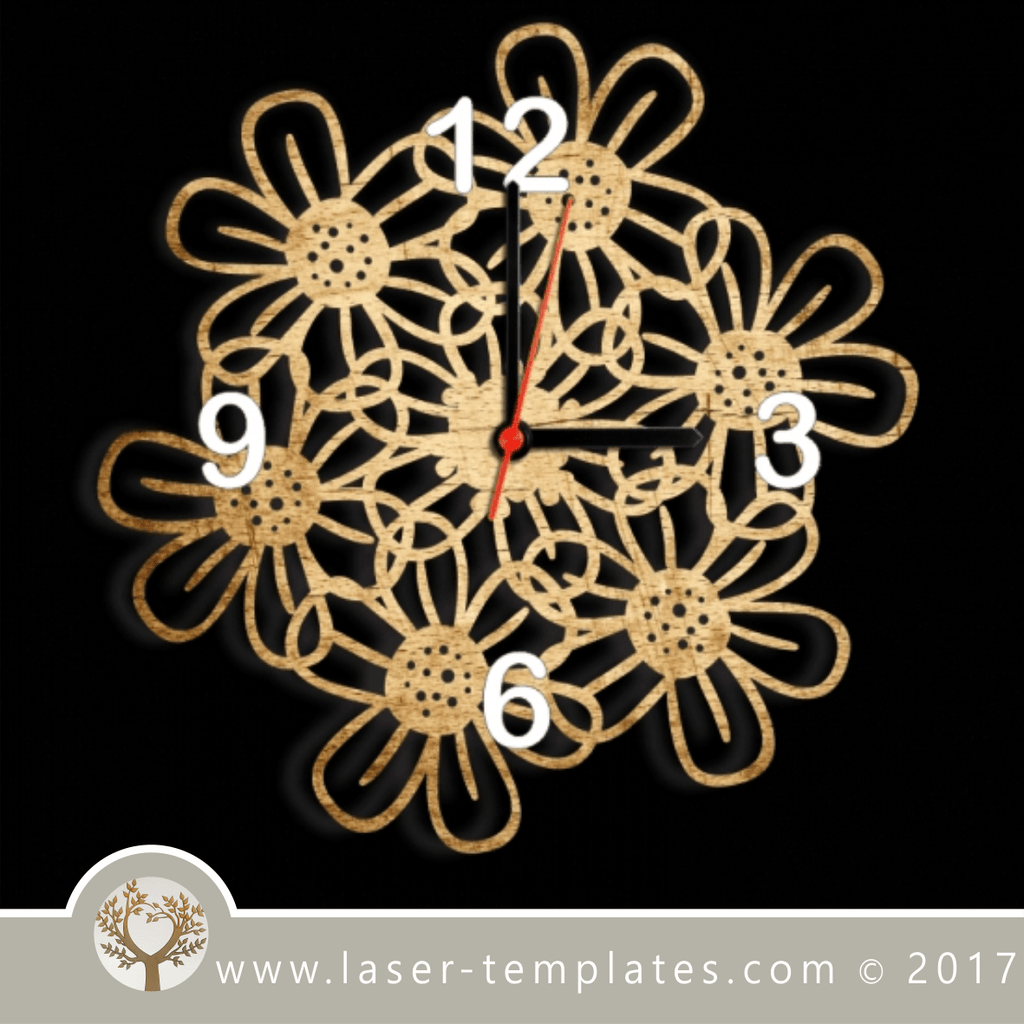 Laser cut wall clock / coaster templates, buy online now, free vector ...