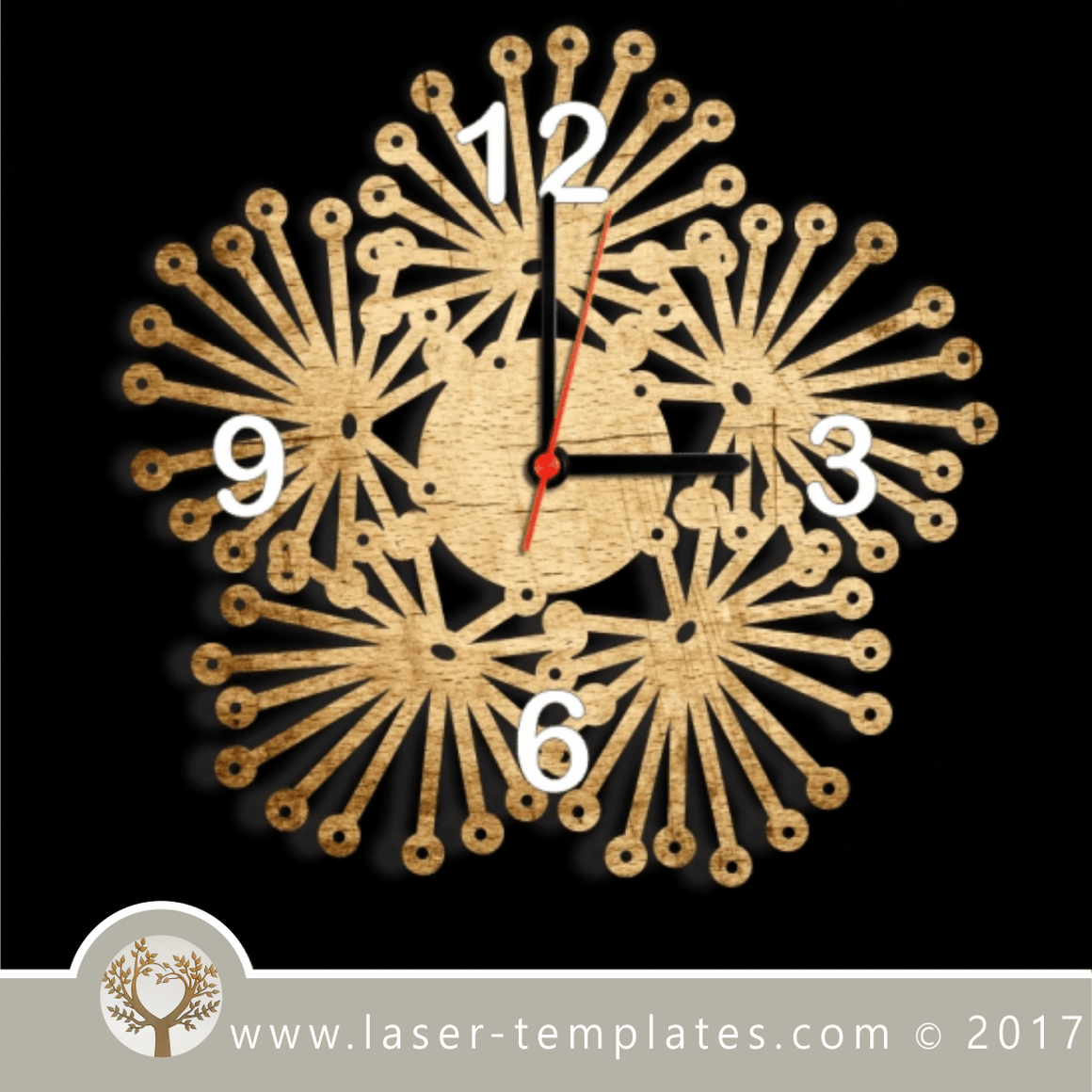 Laser cut wall clock / coaster templates, buy online now, free vector ...