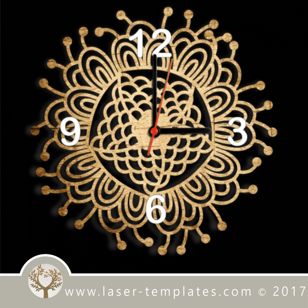 Laser cut wall clock / coaster templates, buy online now, free vector ...