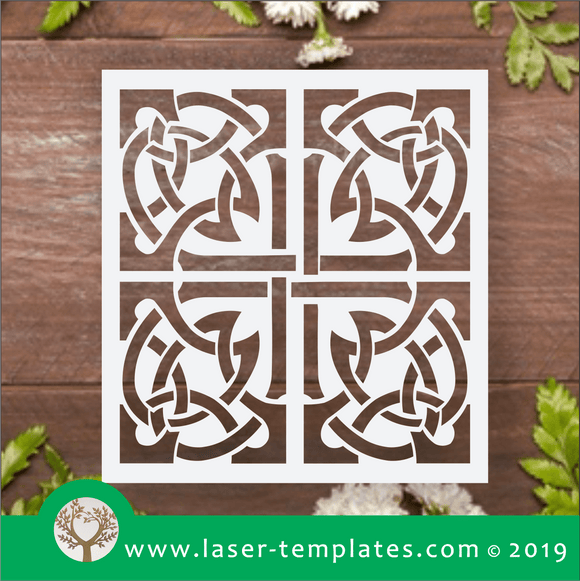 Laser cut template for Clover Knot Pattern Stencil
