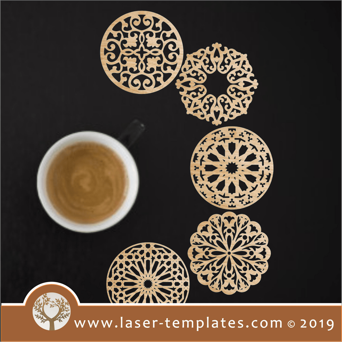 Laser Cut Coaster Templates. Download Vector Designs. – Laser Ready ...