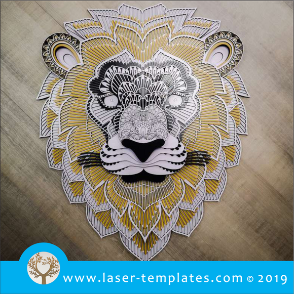 Laser cut ready template for Colossal Lion Wall Art