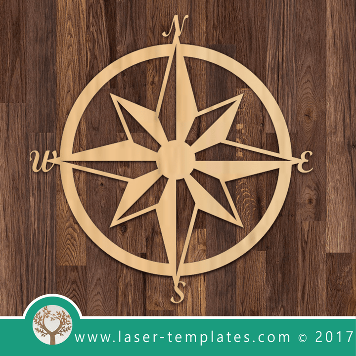 Compass laser cut template, download vector design patterns. – Laser ...