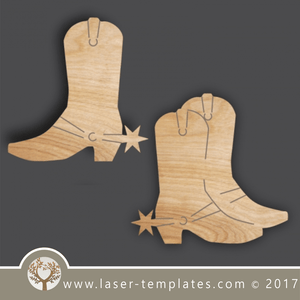 Laser cut Cowboy Boots Template, buy online now, free vector designs every day.