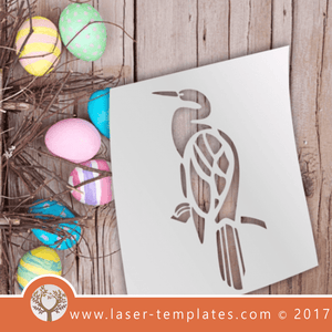 Bird stencil template. Laser cut stencils. Vector online store. Free designs. Crane 3.