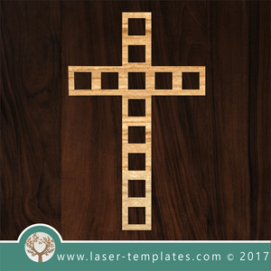 Laser cut cross template, pattern, design. Free vector designs every day. Cross with blocks.
