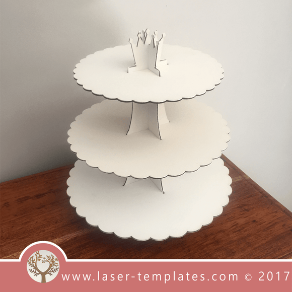 Crown Cupcake Stand Laser cut template, Download Vector Design.