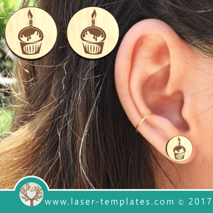Laser Cut Cupcake Earrings Template, Download Vector Designs.