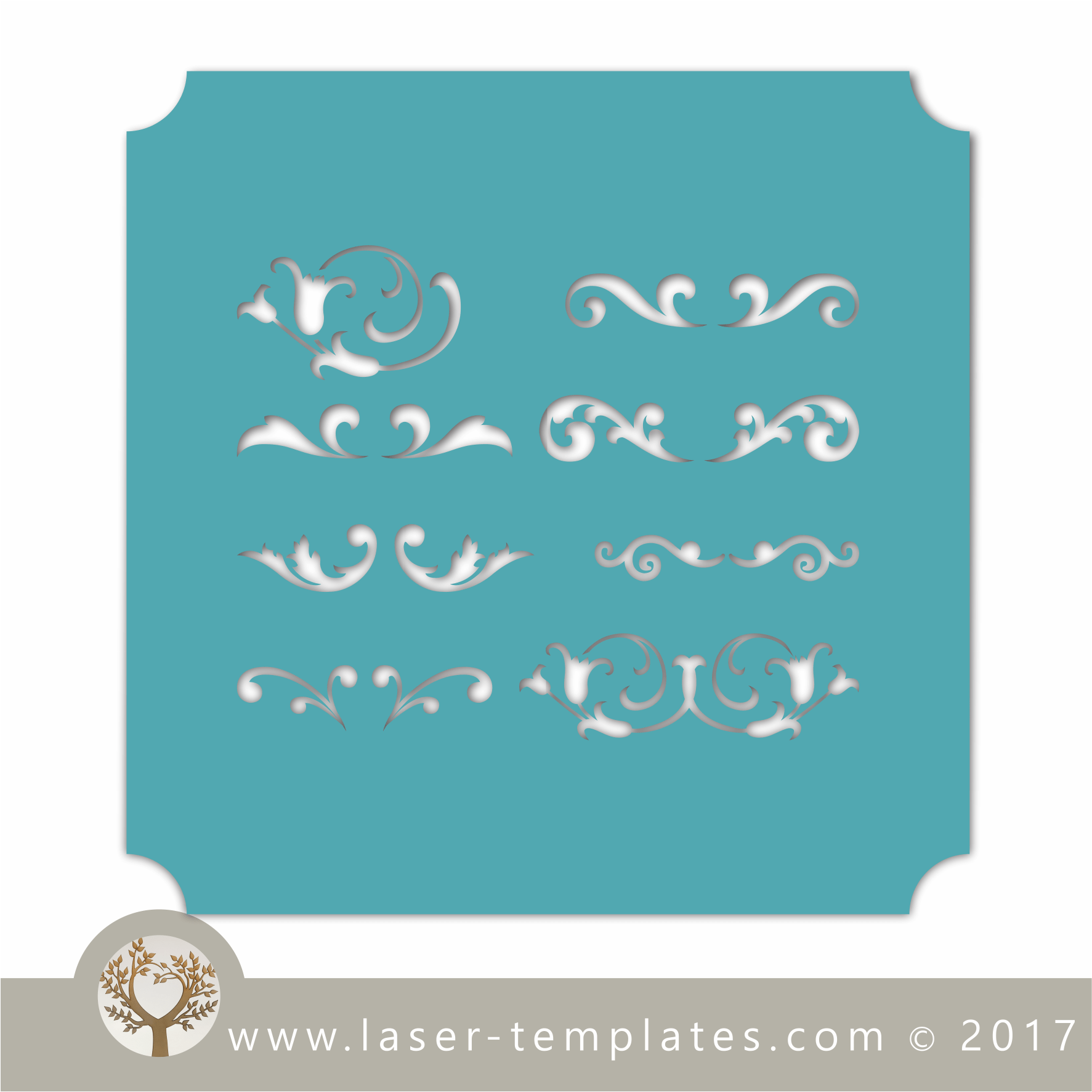 Curly Border, search 100's of stencils. Download Laser cut templates ...