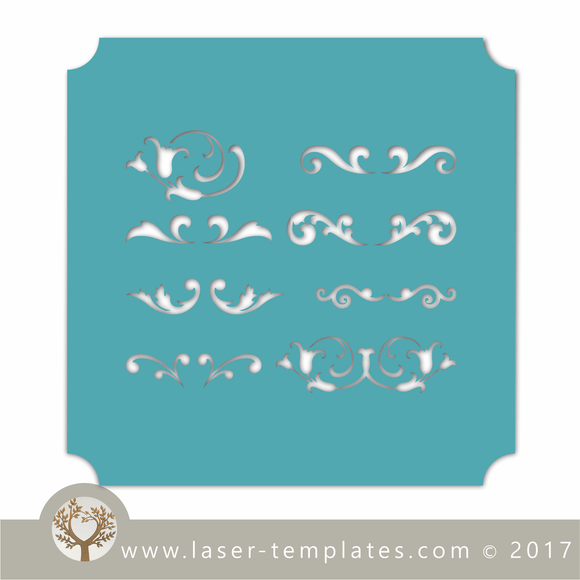 Curly Border, search 100's of stencils. Download Laser cut templates. 