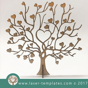 Laser cut tree template. Online 3d vector design download free patterns every day. Cute Heart Tree.
