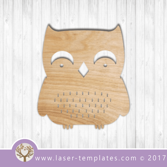 Cute Owl bird laser cut template. $1 ON SALE - Online store for laser cut patterns. Free laser cut designs every day. Cute Owl 17.