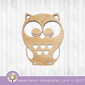 Cute Owl bird laser cut template. $1 ON SALE - Online store for laser cut patterns. Free laser cut designs every day. Cute Owl 3.