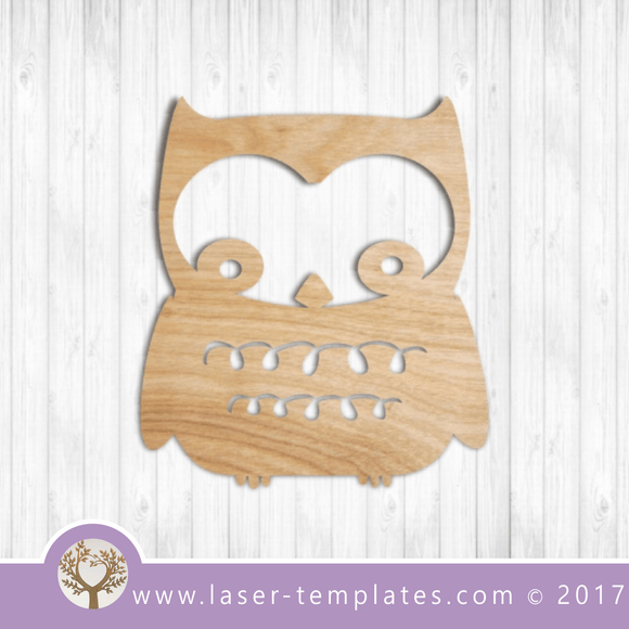 Cute Owl bird laser cut template. $1 ON SALE - Online store for laser cut patterns. Free laser cut designs every day. Cute Owl 4.