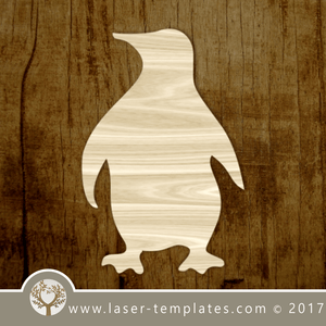 Bird silhouette template for laser cutting. Online store for laser cut patterns. Free laser cut designs every day. Cute Penguin.