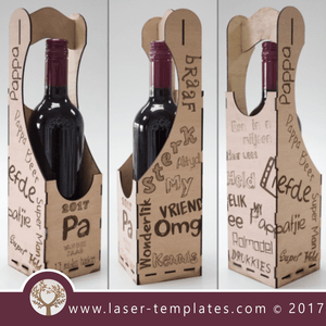 Afrikaans Pappa - wine box template, 2017 fathers day design. Laser cut and engraving online patterns.