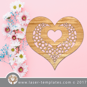Daisy Heart Laser Cut Template, Search 1000's of laser projects.