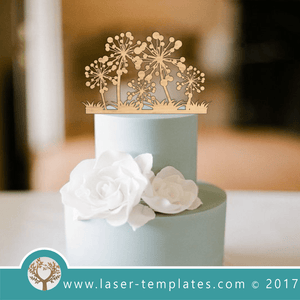 Dandelion Laser Cut Cake Topper Template, Download Vector Designs.