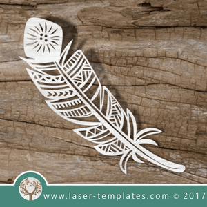 Feather template for laser cutting. Online store for laser cut patterns. Free laser cut designs every day. Decorative Feather.