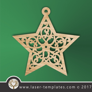 Decorative Star laser cut template, online design patten store