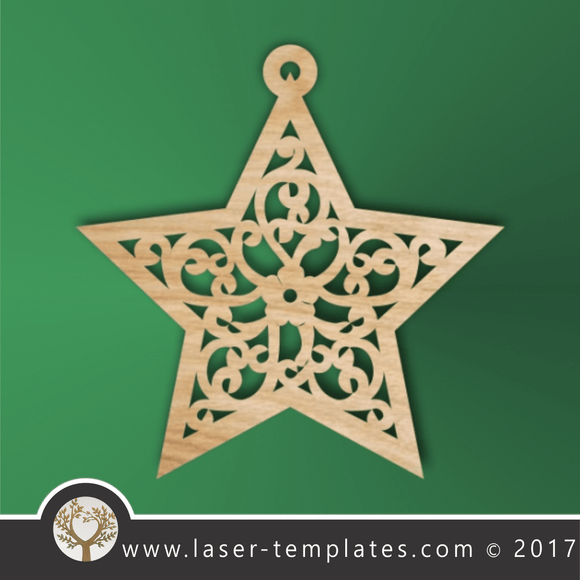 Decorative Star laser cut template, online design patten store