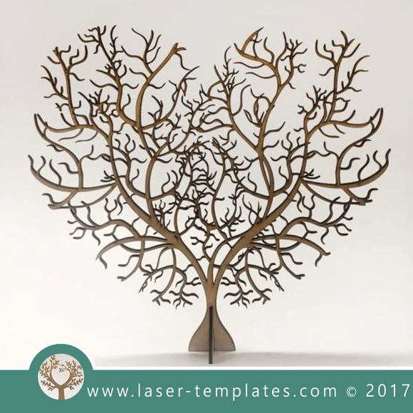 Laser cut tree template. Online 3d vector design download free patterns every day. Delicate Heart Tree.