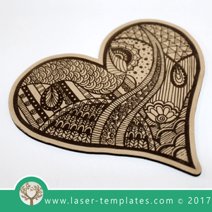 Laser Cut Detailed Hand Drawn Heart Template, Download Vector Designs.
