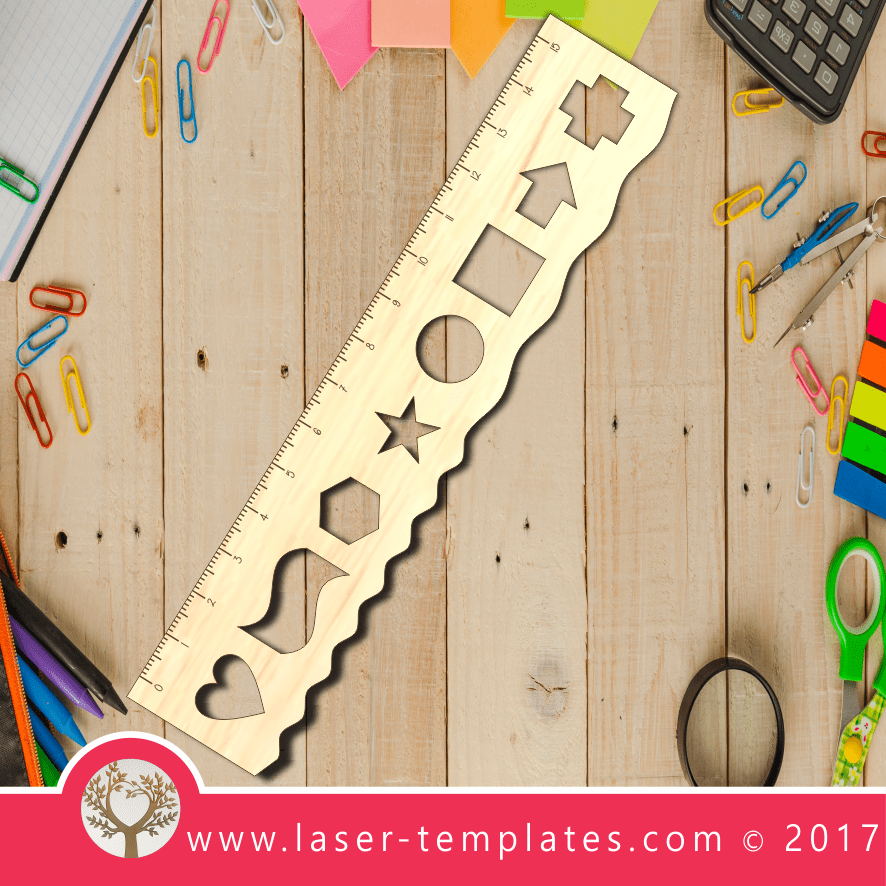 15cm Shapes Metric Ruler Laser Template, Download Vector Designs ...