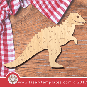 9 Piece Laser Cut Dinosaur Puzzle Template, Download Vector Designs.