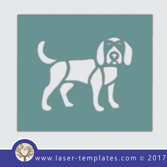 Dog stencil template, online laser cut design store. Download Vector patterns.
